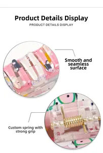 Detail view of pink cartoon hair claw showing smooth edges and strong metal spring clip