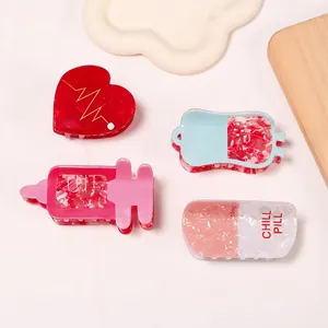 Creative Medical Series PVC Hair Claw Clip Cute Heart Syringe Pill Shape Shark Clip For Women Daily Hair Accessories