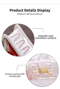 Detail of ice cream cup hair claw clip showing smooth resin finish and strong metal spring