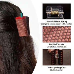 Creative drink-shaped hair claw clip with waffle texture and strong metal spring