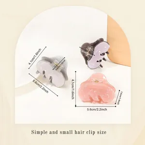 Three-piece set of elegant marble and glitter claw clips for side hair styling