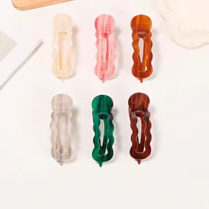 Pinze per Capelli a Onda Minimaliste in PVC per Donna Eleganti Fermagli per Capelli Grandi in Tinta Unita Fatti a Mano