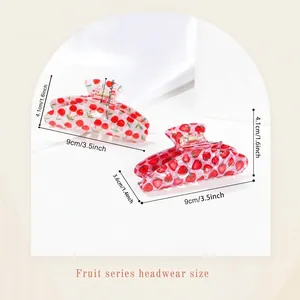 Pinces à cheveux douces avec motif cerise et fraise pour accessoires de coiffure