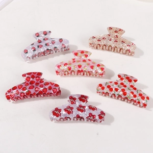Lot de 6 pinces à cheveux à motifs cerises et fraises pour accessoires de coiffure femme