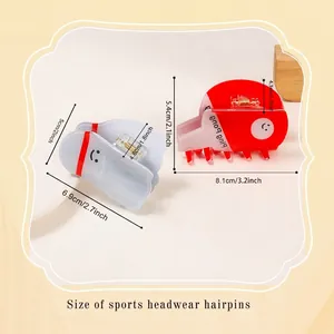 Molle per capelli a forma di racchetta da ping pong rosse e blu con faccine buffe