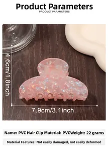 Specifiche dettagliate delle dimensioni per molletta in PVC rosa marmorizzato da 7,9 cm