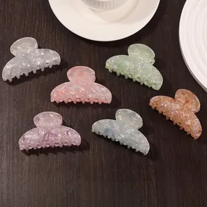 Molla per Capelli alla Francese Trama Marmo Iridescente PVC Clip Squalo Elegante Dolce Fatto a Mano Accessorio per Capelli Donna