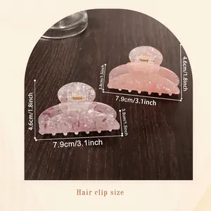 Set di mollette per capelli rosa perlato stile francese con dimensioni di 7,9 cm