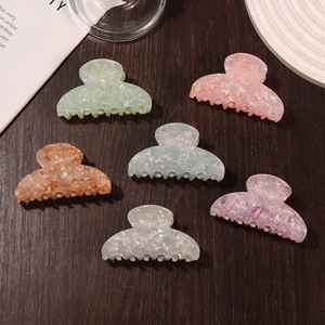 Set di 6 mollette per capelli francesi perlate in colori pastello su legno