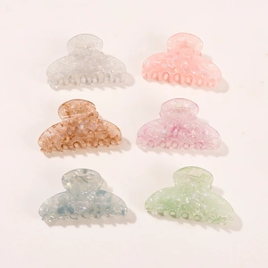 Set di 6 mollette per capelli francesi in acrilico sfumato con texture marmoree