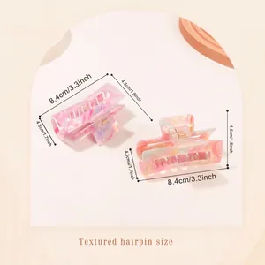 Dreamy gradient marble texture hair claw clips with size dimensions 8.4cm length