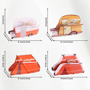Creative camping hair claws featuring caravan and tent designs in acrylic for women