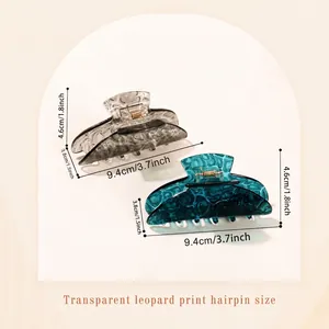 Minimalist PVC tinted hair claw clips with water ripple texture in grey and blue colors