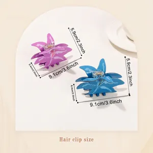 Elegante Blumen-Haarklammern in Blau und Lila, große florale Haar-Accessoires für Damen