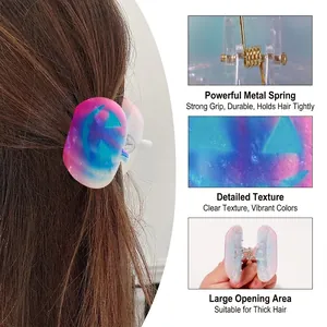 Pinza per capelli sfumata macaron per capelli folti con molla in metallo forte