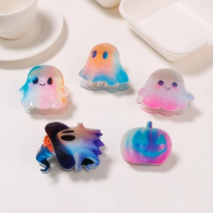 Set di 5 mollette per capelli Halloween con fantasmi e zucche effetto sfumato
