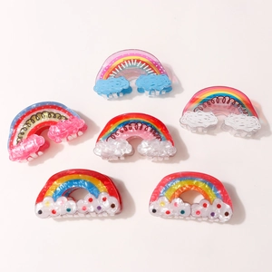 Rainbow cloud hair claws in six colors with pearlescent finish for sweet styling