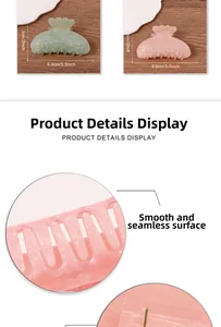Detailed view of candy color flower claw clip with smooth finish and 3.5 inch dimensions