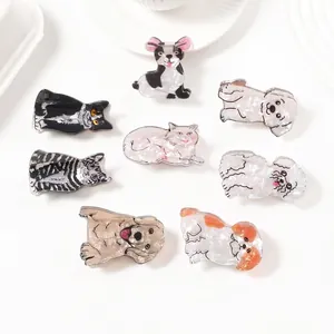 Pinza para el Pelo de Animal de Dibujos Animados Forma de Perro Gato PVC Horquilla Antideslizante Accesorios para el Cabello