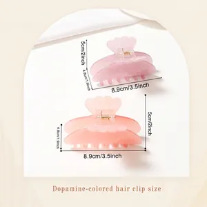Sweet candy color large flower hair claws in purple and pink translucent acrylic