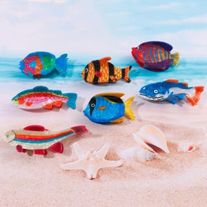Pinces à cheveux en forme de poissons tropicaux colorés en acétate marbré