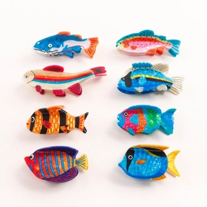 Lot de pinces à cheveux en forme de poissons tropicaux en acétate, huit designs marins