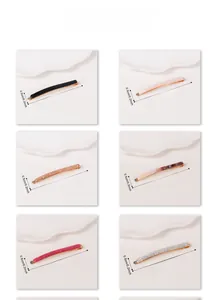 Detailed view of 6.1cm narrow hair pins in multiple colors with gold metal base