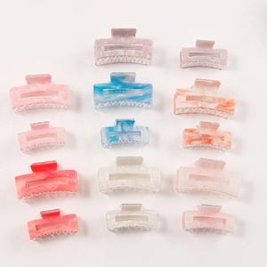 French style marble texture resin hair claws in starry sky pattern multiple sizes