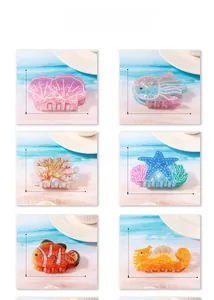 Dimensions détaillées des pinces à cheveux créatures marines, méduse et étoile de mer