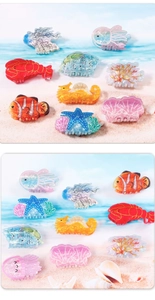 Collection de pinces à cheveux créatures marines colorées incluant étoile de mer et méduse