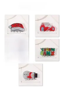 Glitter acrylic Christmas hair claw clips set featuring gingerbread man and snowman designs