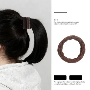 High elasticity plush hair tie for high ponytails in various earth-tone colors