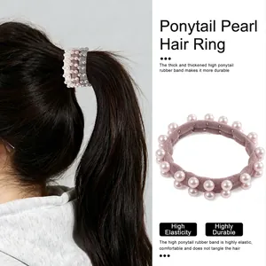 Élastique à cheveux perle mauve élégant avec haute élasticité pour un style minimaliste
