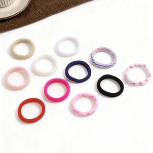 Élastiques à Cheveux en Tissu Haute Élasticité Sans Couture pour Femmes Filles Style Coréen Chouchous en Tissu Durable Accessoires Cheveux