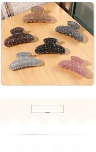 Set di 6 grandi mollette per capelli glitterate in vari colori metallici su legno