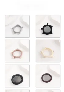 Detail view of high-elasticity hair ties with pearls in assorted Morandi colors