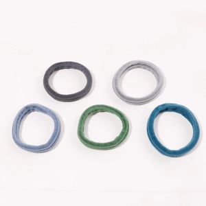 Five-piece set of Morandi color seamless high-elastic nylon plush hair ties for women
