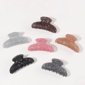 Set di sei mollette per capelli glitterate in vari colori con finitura scintillante
