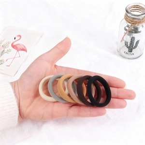 Set of 6 high-elastic seamless hair ties in Morandi neutral colors for women