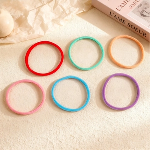 Seamless High Elasticity Hair Ties For Women Macaron Color Fabric Ponytail Holders Solid Color Seamless Hair Bands Hair Accessories