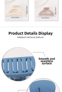 Detailed size view of matte hair claw clips in various colors with smooth edges