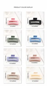 Large square matte hair claws in 8 colors with 5-inch length dimensions shown