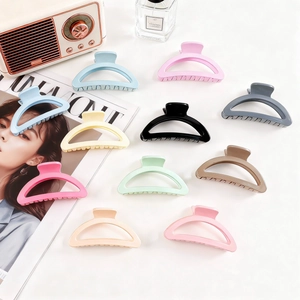 Large Matte Hair Claw Clip Macaron Frosted Half Round Shark Clip For Women Girls PS Material Strong Hold Hair Clamp Accessory