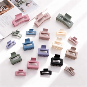 Matte Rectangle Hair Claw Clips Minimalist Large Non-Slip Shark Clips For Women Hair Accessories Solid Color Hair Clamps