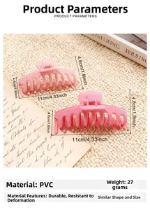 Vista dall'alto di due grandi mollettoni rosa in PVC con misure e design a spina di pesce