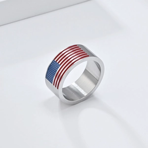 Stainless Steel American Flag Ring Mens Womens Hip Hop Punk Stars Stripes Band Ring Gold Black Steel Ring Jewelry Gift