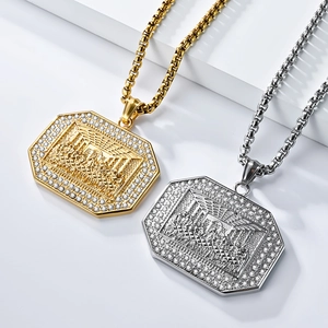 Das letzte Abendmahl Anhänger Halskette in Gold und Silber mit Zirkonia Verzierungen