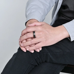 Bague rune viking nordique vintage pour homme en acier inoxydable noir vieilli