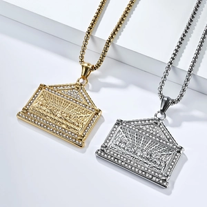 Collier hiphop La Cène en or et argent orné de cristaux brillants micro-paves