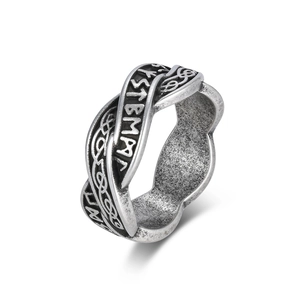 Vintage Roestvrij Staal Viking Runen Ring Voor Mannen Vrouwen Keltische Knoop Gevlochten Retro Sieraden Cadeau